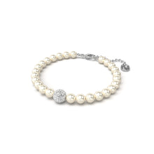 Load image into Gallery viewer, SWAROVSKI Remix Strand Bracelet, Crystal Pearls and Pavé-Set Sphere in a Rhodium Finished Setting, Part of the Remix Collection
