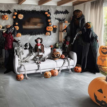 Load image into Gallery viewer, AW 2 Pack Pirate Life Size Skeleton Poseable, Full Size Western Cowboy Skeleton 5.4 Ft Plastic for Halloween Party Decorations Haunted House Props 2024
