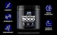 Load image into Gallery viewer, STS Creatine 300 Grams - 100% Pure Raw Creatine Monohydrate Powder, Pre-Workout, Post-Workout, Build Muscle and Stamina - 60 Servings - with scoop
