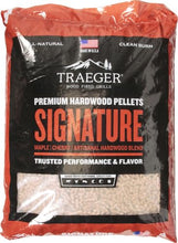 Load image into Gallery viewer, Traeger Grills Signature Blend 100% All-Natural Wood Pellets for Smokers and Pellet Grills, BBQ, Bake, Roast, and Grill, 20 lb. Bag
