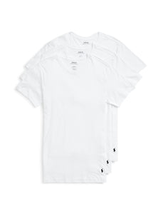 Polo Ralph Lauren Underwear Men's 3 Pack Slim Fit Crew Tee, White, M
