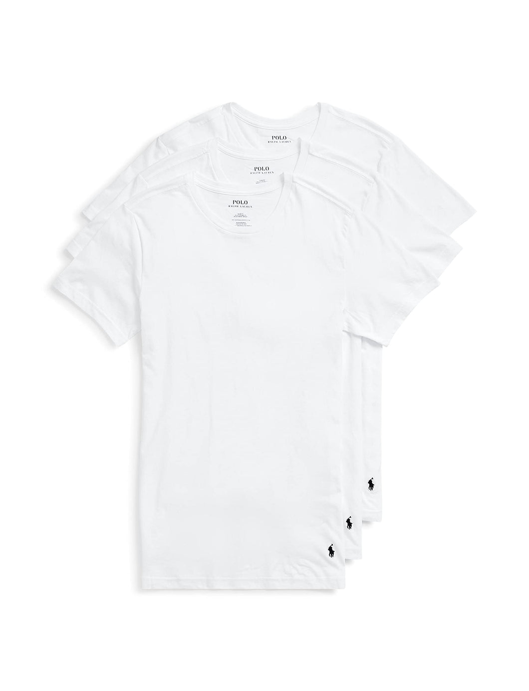 Polo Ralph Lauren Underwear Men's 3 Pack Slim Fit Crew Tee, White, M