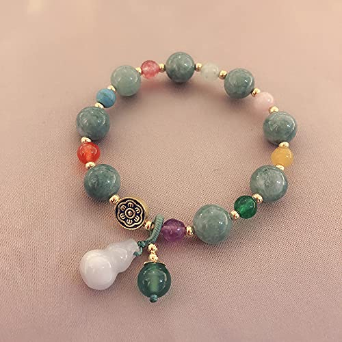 Load image into Gallery viewer, Feng Shui Handmade Chinese Wu Lou Hu Lou Bracelet for Health and Protection (GREEN)