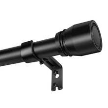 Load image into Gallery viewer, Hradecti 1' Diameter Curtain Rods, 30-144 Inch, Black, Iron, Matte Black Painted, Fit 30-142 Inch Windows, Heavy Duty, Adjustable, Window Treatment Single Rods
