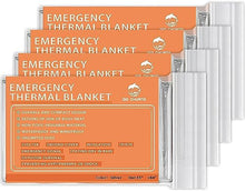 Load image into Gallery viewer, QIO CHUANG Emergency Mylar Thermal Blankets -Space Blanket Survival kit Camping Blanket (4-Pack). Perfect for Outdoors, Hiking, Survival, Bug Out Bag ，Marathons or First Aid 1
