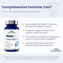 Load image into Gallery viewer, 1MD Nutrition BiomeMD Probiotics for Women - Daily Prebiotics and Probiotics for Women - More than 60 Billion CFUs, 15 Strains - Womens Probiotic to Support Urinary &amp; Vaginal Health - 30 Capsules
