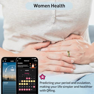 Smart Ring Health Tracker for Women & Men, Fitness Ring with Sleep & Motion Tracking, Touch Control, No Subscription Required, Compatible with iOS & Android (Gold, 10)