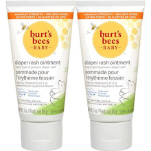 Load image into Gallery viewer, Burt's Bees Baby Diaper Rash Cream, 40% Zinc Oxide Calms &amp; Soothes Skin for Fast Relief, Eczema Safe Balm, 100% Natural Origin Plant Based Formula, Pediatrician Tested, Travel Size, 6 oz (3 oz 2-Pack)
