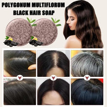 Load image into Gallery viewer, TYAYW Grey Hair Coverage Shampoo Soap 2Pcs, Shouwu Darkening Shampoo Bar for Gray Hair, Natural Blackening Hair Soap for Hair Hydrating &amp; Moisturizing(Polygonum Multiflorum for Grey Hair)

