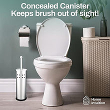 Load image into Gallery viewer, Chrome Stainless Steel Modern Toilet Brush &amp; Holder Set (2 Pack) - Modern Toilet Bowl Brush Holder - Cleaner Toilet Brushes Bathroom Accessories - Bathroom Bowl Cleaner Brush with Caddy
