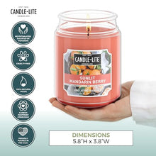 Load image into Gallery viewer, CANDLE-LITE Scented Sunlit Mandarin Berry Fragrance, One 18 oz. Single-Wick Aromatherapy Candle with 110 Hours of Burn Time, Orange Color, Jar (Individual Box)
