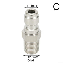 Load image into Gallery viewer, 1/4 Inch Quick Release Adapter for Pressure Washer, Male to Male Fitting Brass Coupling Connector for Garden Hose Gun Spray Nozzle Tip

