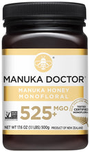 Load image into Gallery viewer, MANUKA DOCTOR - MGO 525+ Manuka Honey Monofloral (1.1 lbs) 100% Pure New Zealand Honey. Certified. Guaranteed. RAW. Non-GMO
