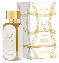 Load image into Gallery viewer, Lattafa Hayaati Gold Elixir Eau De Parfum Spray for Unisex, 3.4 Ounce
