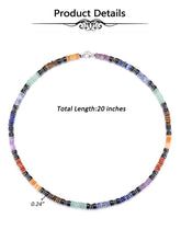 Load image into Gallery viewer, Top Plaza 7 Chakra Crystal Stone Beaded Necklace for Men Natural Gemstone Beads Necklace Handmade Balance Mens Necklace Protection Amulet Jewelry Gifts
