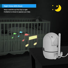Load image into Gallery viewer, HelloBaby No WiFi Baby Monitor 5" Screen 30-Hour Battery Pan-Tilt-Zoom Video Upgrade with Camera and Audio, Night Vision, VOX, 2-Way Talk, 8 Lullabies and 1000ft Range, HB6550
