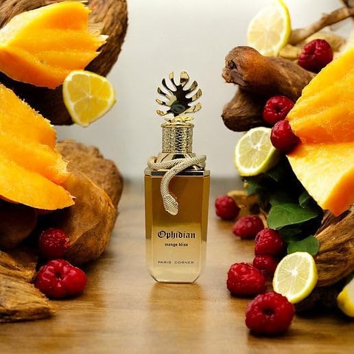 Load image into Gallery viewer, Paris Corner | Ophidian Mango Bliss EDP 3.4 Fl Oz | Unisex Eau de Parfum Fragrances Scent | Exotic Mango & Jasmin Perfume for Women & Men | Infused with Ginger, and Amber Oud