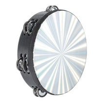 Load image into Gallery viewer, Tambourine 8 inch Radiant Hand Held Drum with Double Row Jingles Reflective Drum Musical Instrument for Church Adults KTV Party
