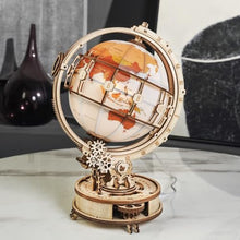 Load image into Gallery viewer, ROKR 3D Wooden Puzzles for Adults Illuminated Globe with Stand 180pcs 3D Puzzles Built-in LED Model Kit Hobby Gifts for Adults/Teens Home Decor
