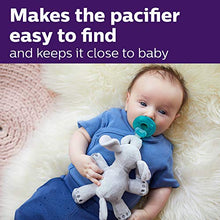 Load image into Gallery viewer, Philips AVENT Soothie Snuggle Pacifier Holder with Detachable Pacifier, 0m+, Elephant, SCF347/03- 1 Count (Pack of 1)
