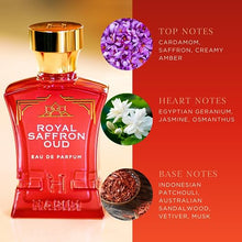 Load image into Gallery viewer, H HABIBI Royal Ambery Saffron Perfume Oud Arabian for Men &amp; Women - Warm, Woody, Aromatic Fragrance for Men &amp; Women - With Notes of Jasmine, Patchouli, Sandalwood &amp; Amber Perfume - Eau de Parfum

