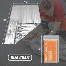 Load image into Gallery viewer, QIO CHUANG Emergency Mylar Thermal Blankets -Space Blanket Survival kit Camping Blanket (4-Pack). Perfect for Outdoors, Hiking, Survival, Bug Out Bag ，Marathons or First Aid 1

