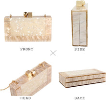 Load image into Gallery viewer, Menurra Women Acrylic Evening Clutch bag Glitter Marble Purse Handbag for Wedding Cocktail Party Prom
