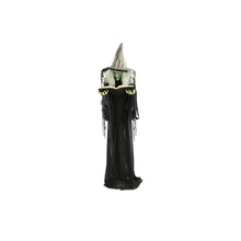 Load image into Gallery viewer, Haunted Hill Farm Life-Size Talking Witch Holding Spell Book, Halloween Animatronic with Touch Activated Lights and Sound, Poseable, Battery Operated Indoor or Covered Outdoor Halloween Decorations

