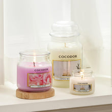 Load image into Gallery viewer, COCODOR Candle Honey Peach Scented, Large Glass Jar 18oz Wick Candle, 110 Hours of Burn Time
