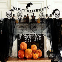Load image into Gallery viewer, Yunfan 355" x 79" Halloween Creepy Cloth + Spider Web Halloween Decorations Outdoor Indoor Party Yard Spooky Backdrops Decor Supplies for Garden,Doorways,Haunted House,Windows,Home
