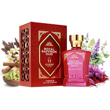 Load image into Gallery viewer, H HABIBI Royal Ambery Saffron Perfume Oud Arabian for Men &amp; Women - Warm, Woody, Aromatic Fragrance for Men &amp; Women - With Notes of Jasmine, Patchouli, Sandalwood &amp; Amber Perfume - Eau de Parfum
