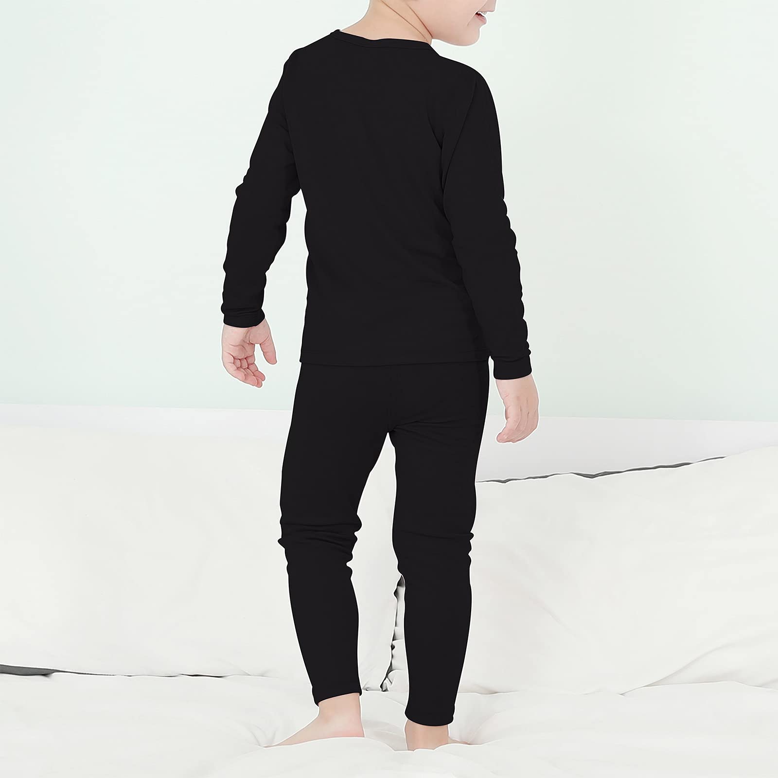 Load image into Gallery viewer, Girls Underwear Kids Thermal Underwears Toddler Winter Base Layer Long Johns Sets for Boys A Black Large (100) /3T-4T