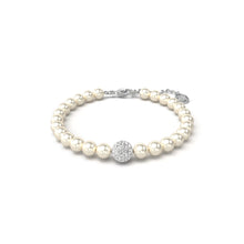 Load image into Gallery viewer, SWAROVSKI Remix Strand Bracelet, Crystal Pearls and Pavé-Set Sphere in a Rhodium Finished Setting, Part of the Remix Collection
