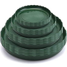 Load image into Gallery viewer, Yopay 24 Pack Plant Saucer, Plastic Plant Saucer Drip Trays, Flower Pot Set for Indoor Outdoor Garden, 6Inch/ 8Inch/ 10Inch Flower Pot Saucer, Green
