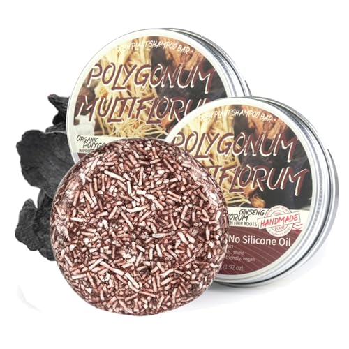 Hotiary Hair Darkening Shampoo Bar, Shouwu Darkening Shampoo Bar for Gray Hair All nature Organic Blackening Shampoo Bar(2 Pack Polygonum Multiflorum for Grey Hair)