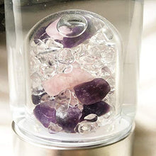 Load image into Gallery viewer, VitaJuwel ViA WELLNESS - Crystal Water Bottle with Amethyst, Rose Quartz &amp; Clear Quartz

