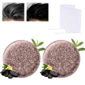 TYAYW Grey Hair Coverage Shampoo Soap 2Pcs, Shouwu Darkening Shampoo Bar for Gray Hair, Natural Blackening Hair Soap for Hair Hydrating & Moisturizing(Polygonum Multiflorum for Grey Hair)