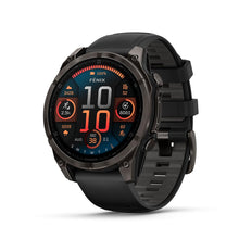 Load image into Gallery viewer, Garmin fēnix® 8 – 47 mm, AMOLED, Sapphire, Premium Multisport GPS Smartwatch, Long-Lasting Battery Life, Dive-Rated, Built-in LED Flashlight, Carbon Gray DLC Titanium with Pebble Gray Band
