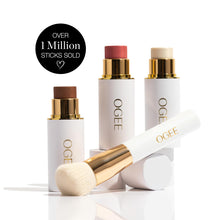 Load image into Gallery viewer, Ogee Face Stick Radiant Collection Trio - Contour Stick Makeup Collection - Certified Organic Contour Palette - Includes Bronzer Stick, Blush Stick &amp; Highlighter Stick

