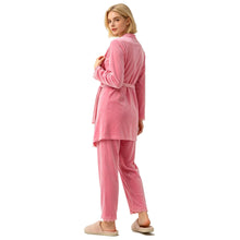 Load image into Gallery viewer, Womens Pajama Sets Winter Velour Sleepwear 3 Piece Kimono Pajama Sets
