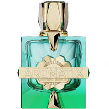 Load image into Gallery viewer, French Avenue Aromatix Sun Kissed Eau De Parfum, Woody Aromatic Unisex Fragrance, 3.4 fl oz, with Pomelo, Tea and Cedarwood Notes, Turquoise Glass Bottle with Gold Accents
