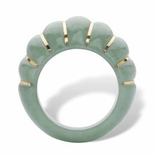 Load image into Gallery viewer, PalmBeach 10K Yellow Gold Genuine Green Jade Shrimp Style Ring Sizes 6-10 Size 7
