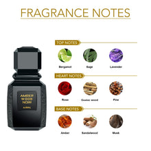 Load image into Gallery viewer, Ajmal Amber Wood Noir Eau De Parfum 3.4 Oz / 100 ML For Men &amp; Women - Long Lasting Citrus, Aromatic Fragrance - Made in Dubai
