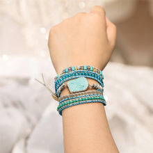 Load image into Gallery viewer, YGLINE Boho Handmade Natural Stone Wrap Bracelets Turquoises Crystal Beads, adjustable

