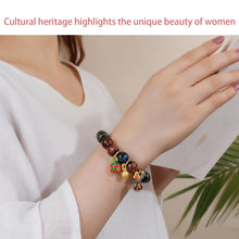 Load image into Gallery viewer, ximeilai Fragrant Grey Glass Hand Chain Swallows Gold Beast to Heal Anxiety, Relieve Feng Shui, Bring Luck and Luck Great Gift Gifts (red)
