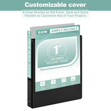 Load image into Gallery viewer, SUIN1-Inch 3-Ring-Binder, Customizable Clear View Cover, for US Letter Size 8-1/2 x 11'', Perfect for Office/School (Black - 12 Packs)
