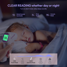 Load image into Gallery viewer, Forehead Thermometer for Adults, Kids &amp; Babies, No-Touch Digital Thermometer with LCD Backlight Display, Fever Alarm and 1s Instant Reading - Purple
