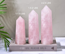 Load image into Gallery viewer, MOGEMT Large Rose Quartz Healing Crystal Wand Point Obelisk Tower 6 Faceted Reiki Chakra Meditation Therapy 1.5-2.0 LBS
