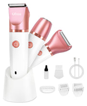 Load image into Gallery viewer, Ufree Bikini Trimmer Electric Razors for Women, Ceramic Blade Body Hair Trimmer, IPX7 Waterproof Rechargeable Lady Shaver, Personal Groomer for Legs &amp; Pubic Hair, Gifts for Women, Gold
