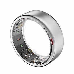POBOVi Smart Ring - Health & Sleep Tracker, Continuous SpO2 & Heart Rate Monitor, Stress Management, NFC Wireless Charging, 6-Day Battery, Water-Resistant(IP68), iOS & Android Compatible (Silver, 11)